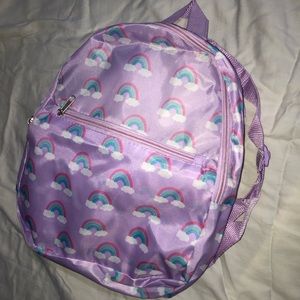 Cute Purple Backpack with Rainbows